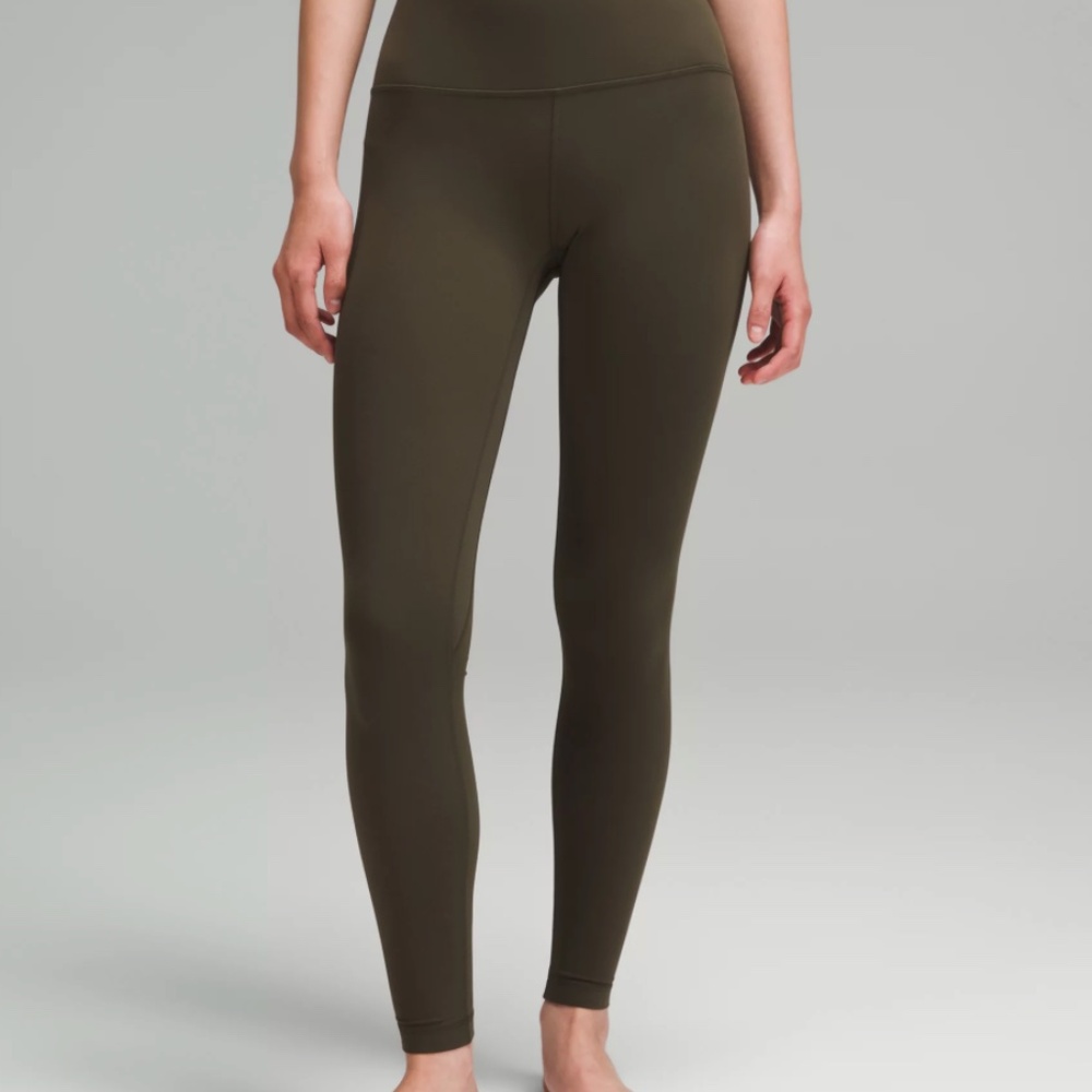 lululemon Align Hi-Rise Pant 28" Dark Olive, 10 Green